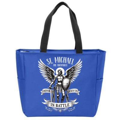 Saint Michael The Archangel Prayer Catholic Christian Pastor Gift Zip Tote Bag