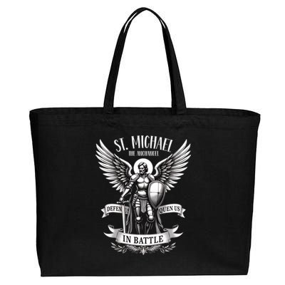 Saint Michael The Archangel Prayer Catholic Christian Pastor Gift Cotton Canvas Jumbo Tote