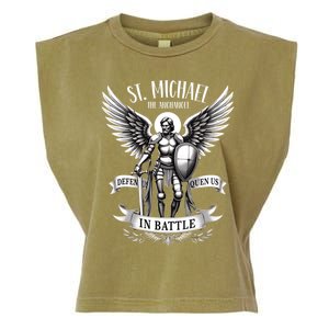 Saint Michael The Archangel Prayer Catholic Christian Pastor Gift Garment-Dyed Women's Muscle Tee