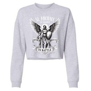 Saint Michael The Archangel Prayer Catholic Christian Pastor Gift Cropped Pullover Crew