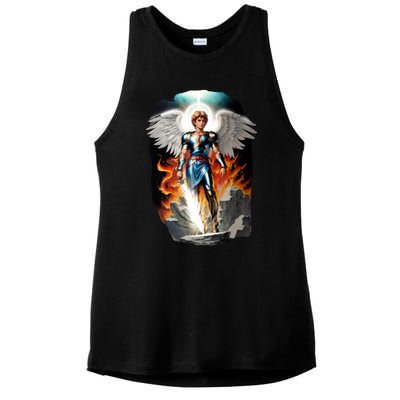 Saint Michael The Archangel Ladies PosiCharge Tri-Blend Wicking Tank