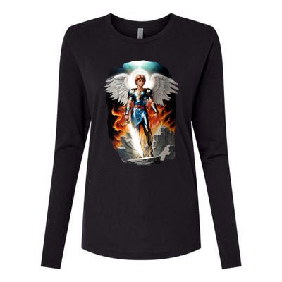 Saint Michael The Archangel Womens Cotton Relaxed Long Sleeve T-Shirt