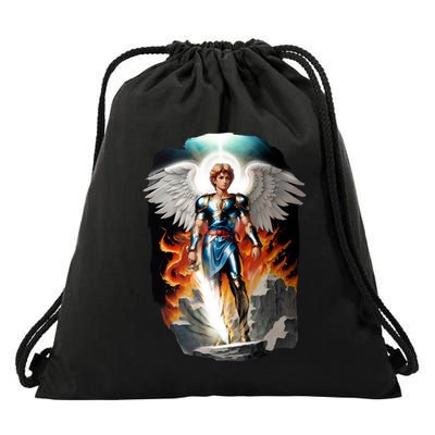 Saint Michael The Archangel Drawstring Bag