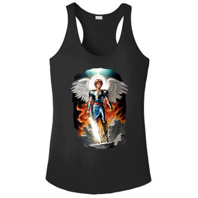 Saint Michael The Archangel Ladies PosiCharge Competitor Racerback Tank