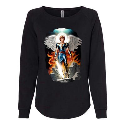 Saint Michael The Archangel Womens California Wash Sweatshirt