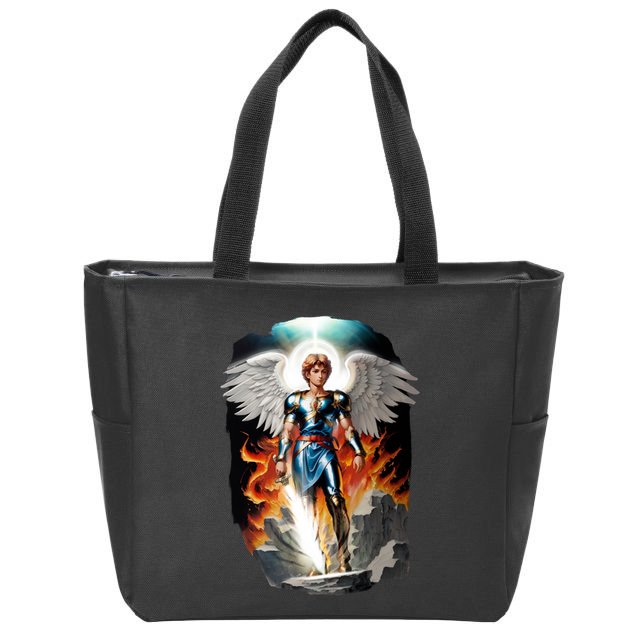 Saint Michael The Archangel Zip Tote Bag
