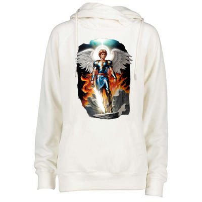 Saint Michael The Archangel Womens Funnel Neck Pullover Hood