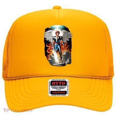 Saint Michael The Archangel High Crown Mesh Back Trucker Hat