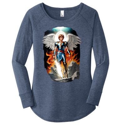 Saint Michael The Archangel Women's Perfect Tri Tunic Long Sleeve Shirt