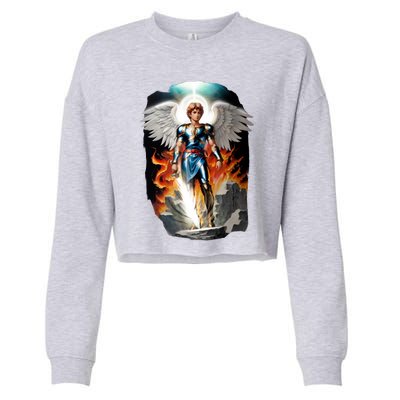 Saint Michael The Archangel Cropped Pullover Crew