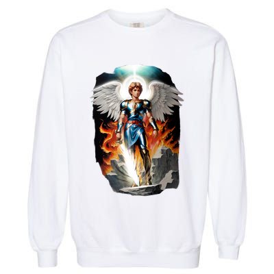 Saint Michael The Archangel Garment-Dyed Sweatshirt