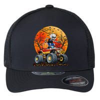 Skeleton Monster Truck Moon Candy Halloween Flexfit Unipanel Trucker Cap