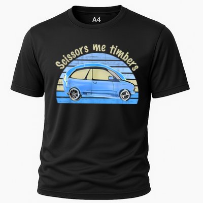 Scissors Me Timbers Funny Car Cooling Performance Crew T-Shirt