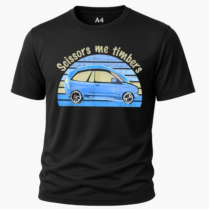 Scissors Me Timbers Funny Car Cooling Performance Crew T-Shirt
