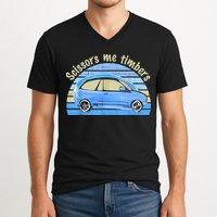 Scissors Me Timbers Funny Car V-Neck T-Shirt