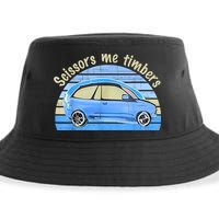 Scissors Me Timbers Funny Car Sustainable Bucket Hat