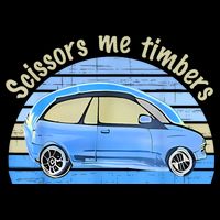 Scissors Me Timbers Funny Car Flat Bill Trucker Hat