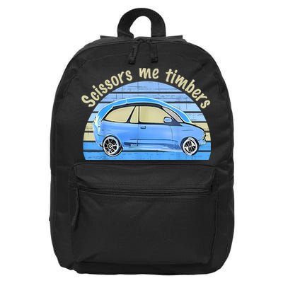Scissors Me Timbers Funny Car 16 in Basic Backpack