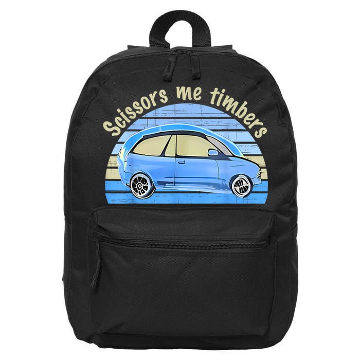 Scissors Me Timbers Funny Car 16 in Basic Backpack