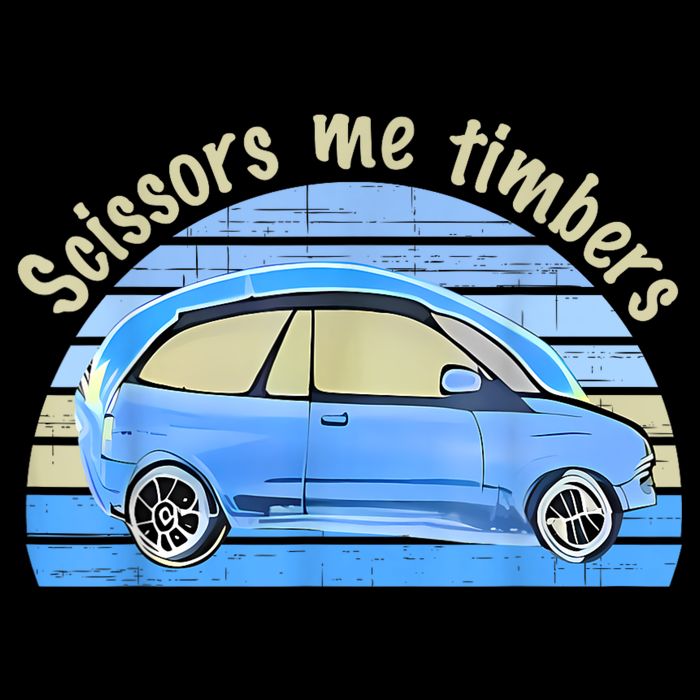 Scissors Me Timbers Funny Car Cropped Pullover Crew