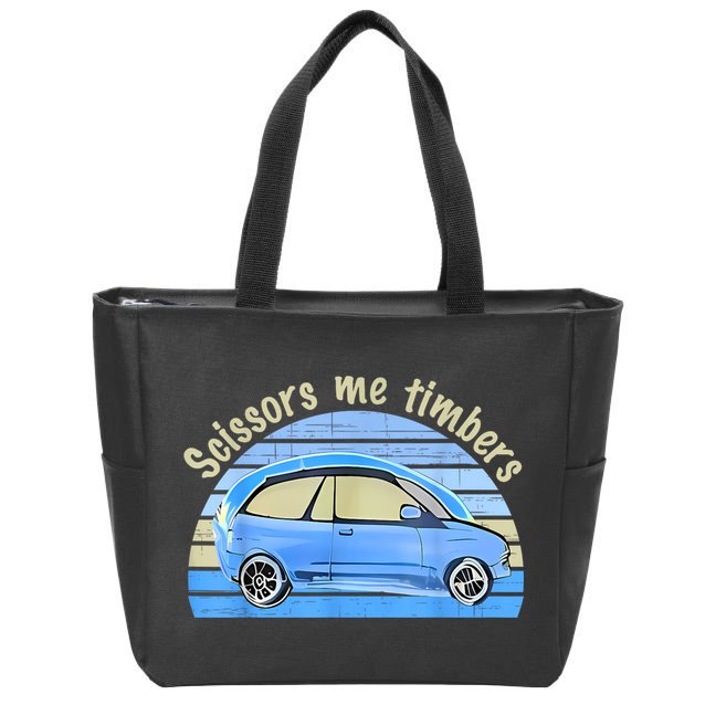 Scissors Me Timbers Funny Car Zip Tote Bag