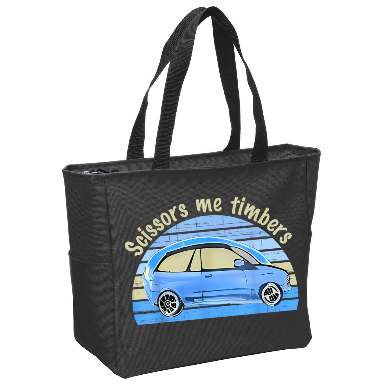 Scissors Me Timbers Funny Car Zip Tote Bag