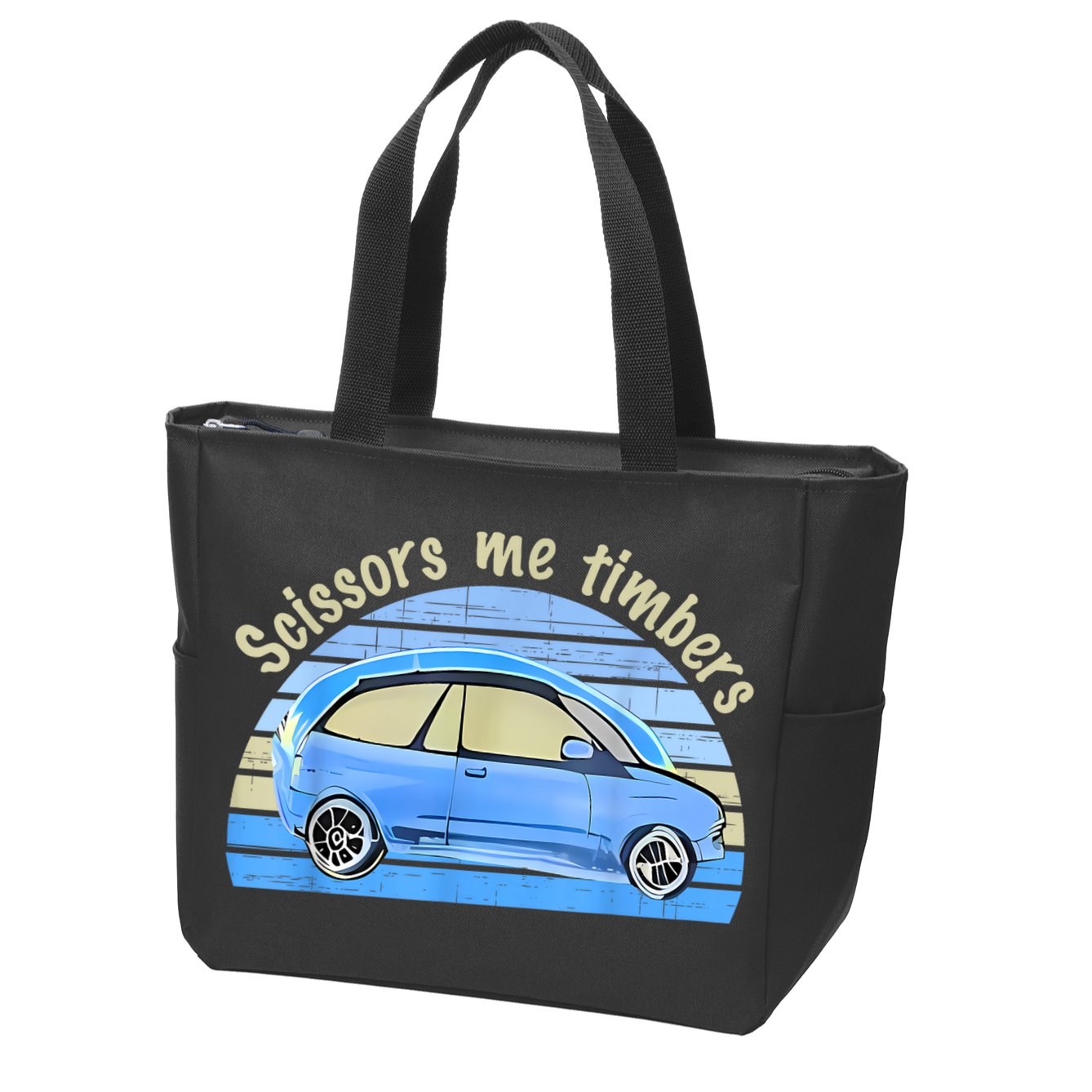 Scissors Me Timbers Funny Car Zip Tote Bag