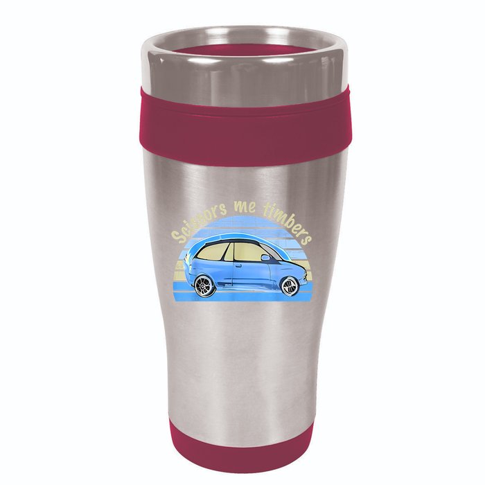 Scissors Me Timbers Funny Car 16oz Travel Tumbler