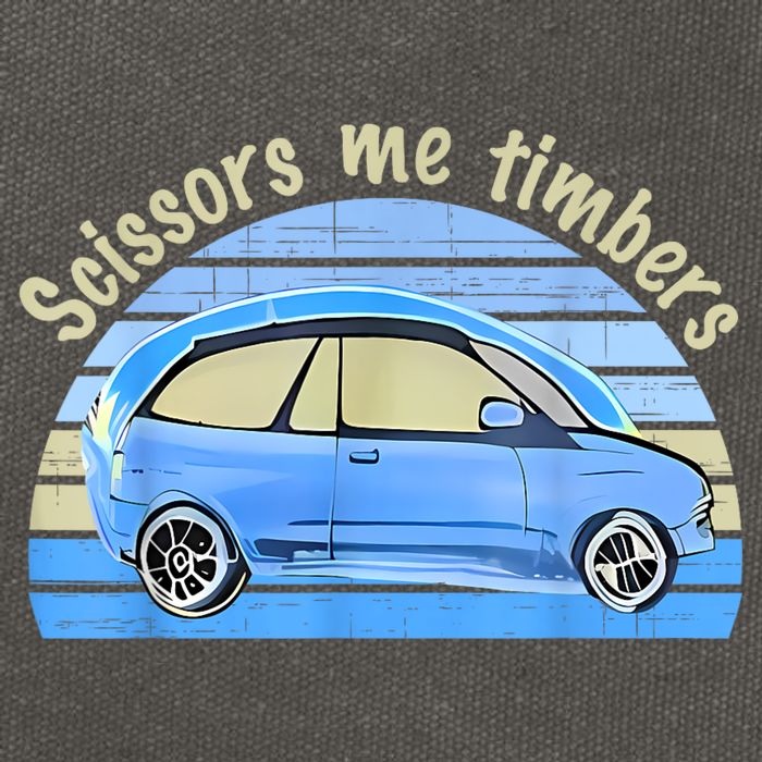 Scissors Me Timbers Funny Car Cotton Canvas Backpack