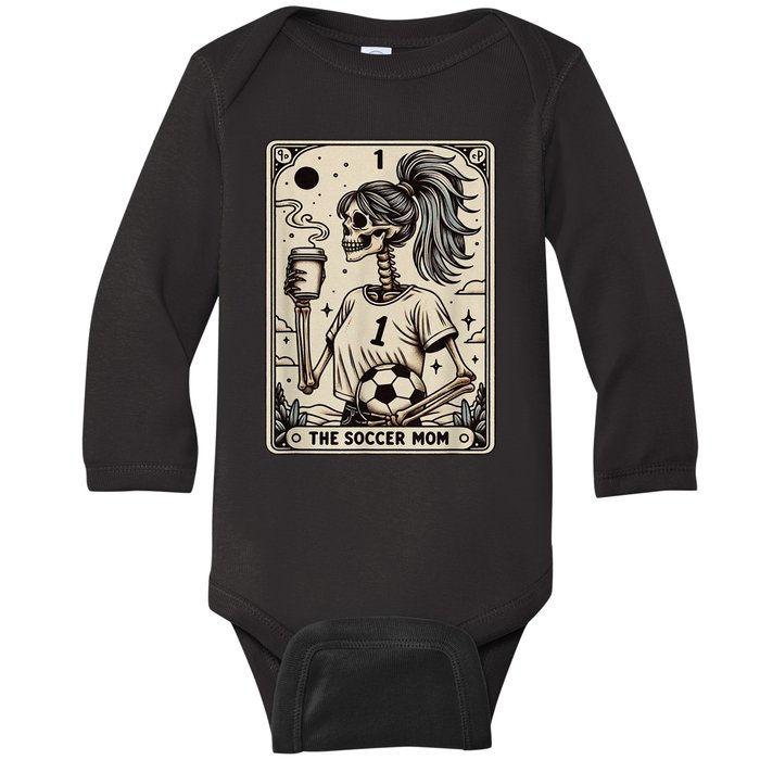 Soccer Mom Tarot Card Vintage Halloween Soccer Mama Gift Baby Long Sleeve Bodysuit