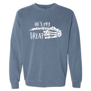 Shes My Trick Hes My Treat Halloween Couple Great Gift Garment-Dyed Sweatshirt