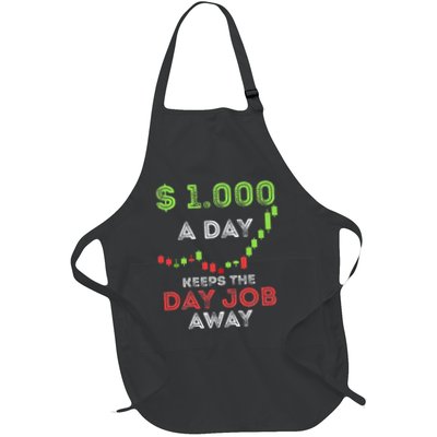 Stock Market Trader Day Trading Stock Trading Day Job Full-Length Apron With Pockets