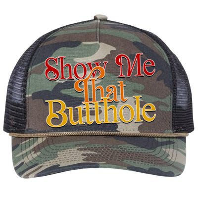 Show Me That Butthole Funny Retro Rope Trucker Hat Cap