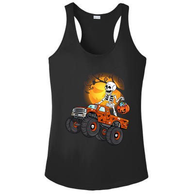 Skeleton Monster Truck Moon Candy Halloween Costume Gift Ladies PosiCharge Competitor Racerback Tank