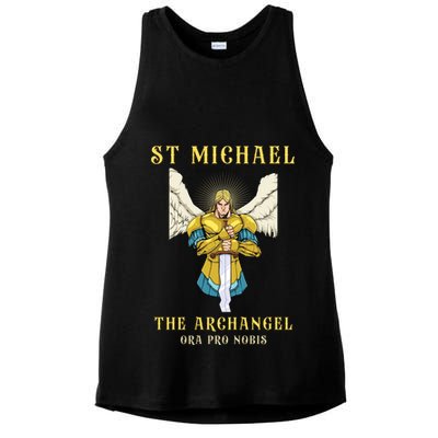 St Michael The Archangel Roman Catholic Gift Ladies PosiCharge Tri-Blend Wicking Tank