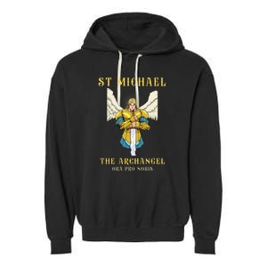 St Michael The Archangel Roman Catholic Gift Garment-Dyed Fleece Hoodie