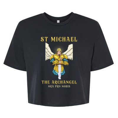 St Michael The Archangel Roman Catholic Gift Bella+Canvas Jersey Crop Tee