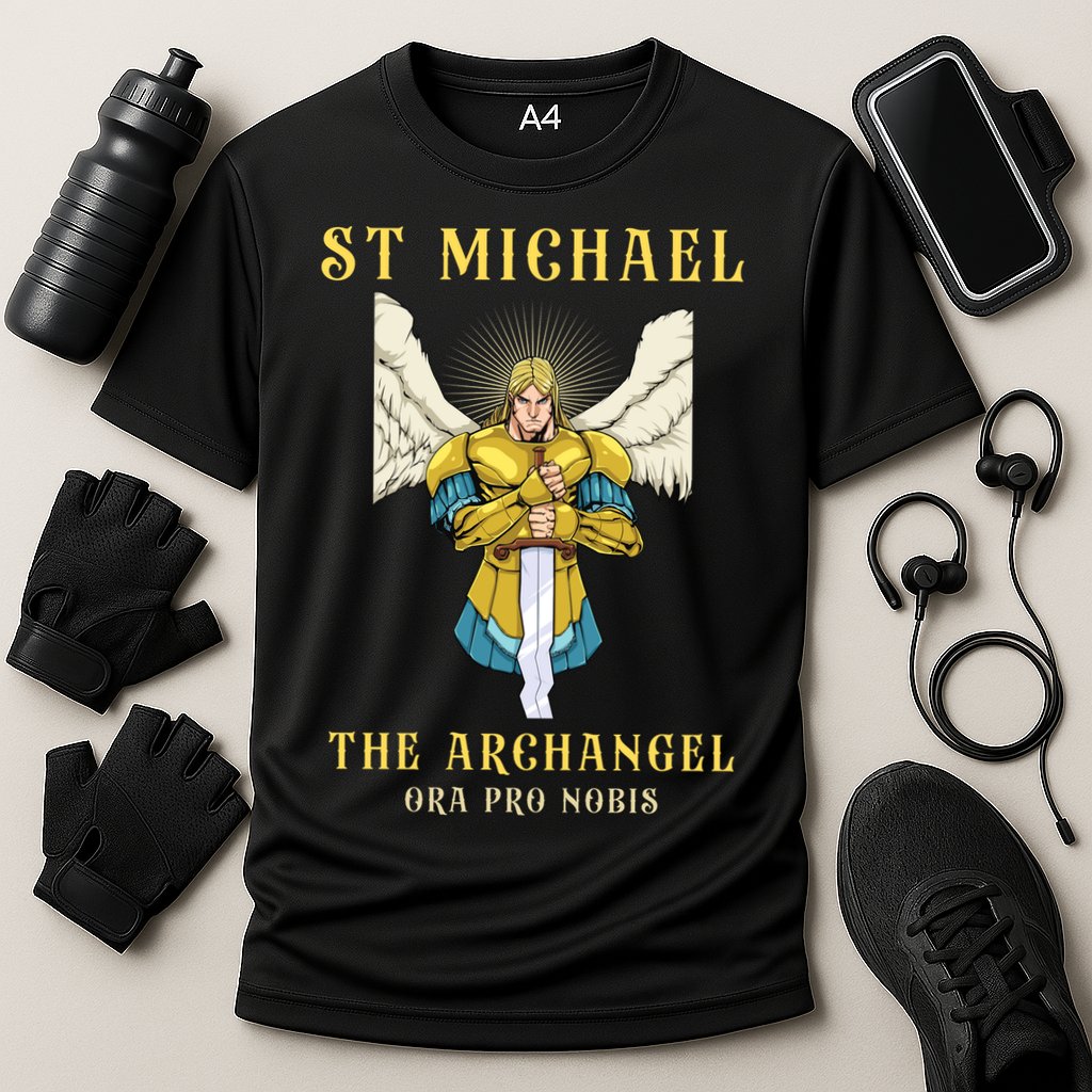 St Michael The Archangel Roman Catholic Gift Cooling Performance Crew T-Shirt