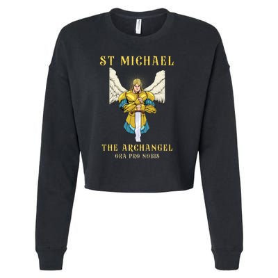 St Michael The Archangel Roman Catholic Gift Cropped Pullover Crew