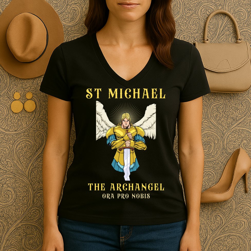 St Michael The Archangel Roman Catholic Gift Women's V-Neck T-Shirt