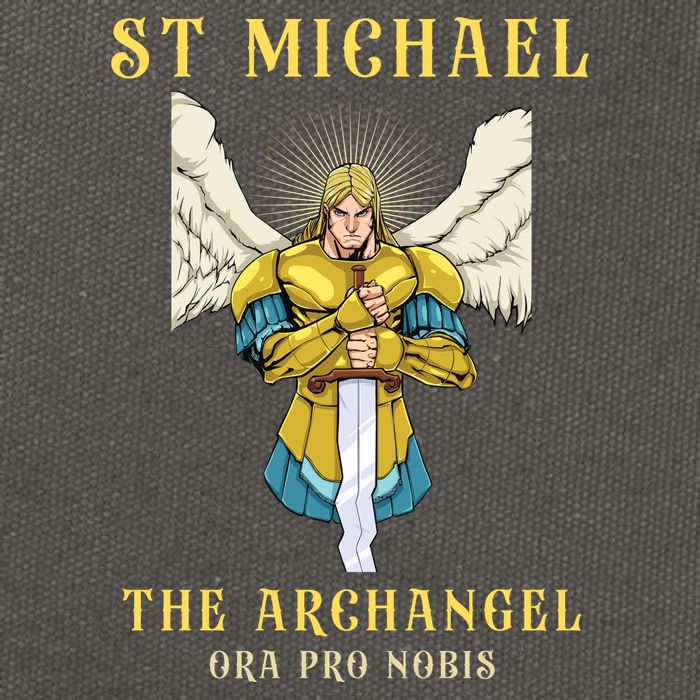 St Michael The Archangel Roman Catholic Gift Cotton Canvas Backpack