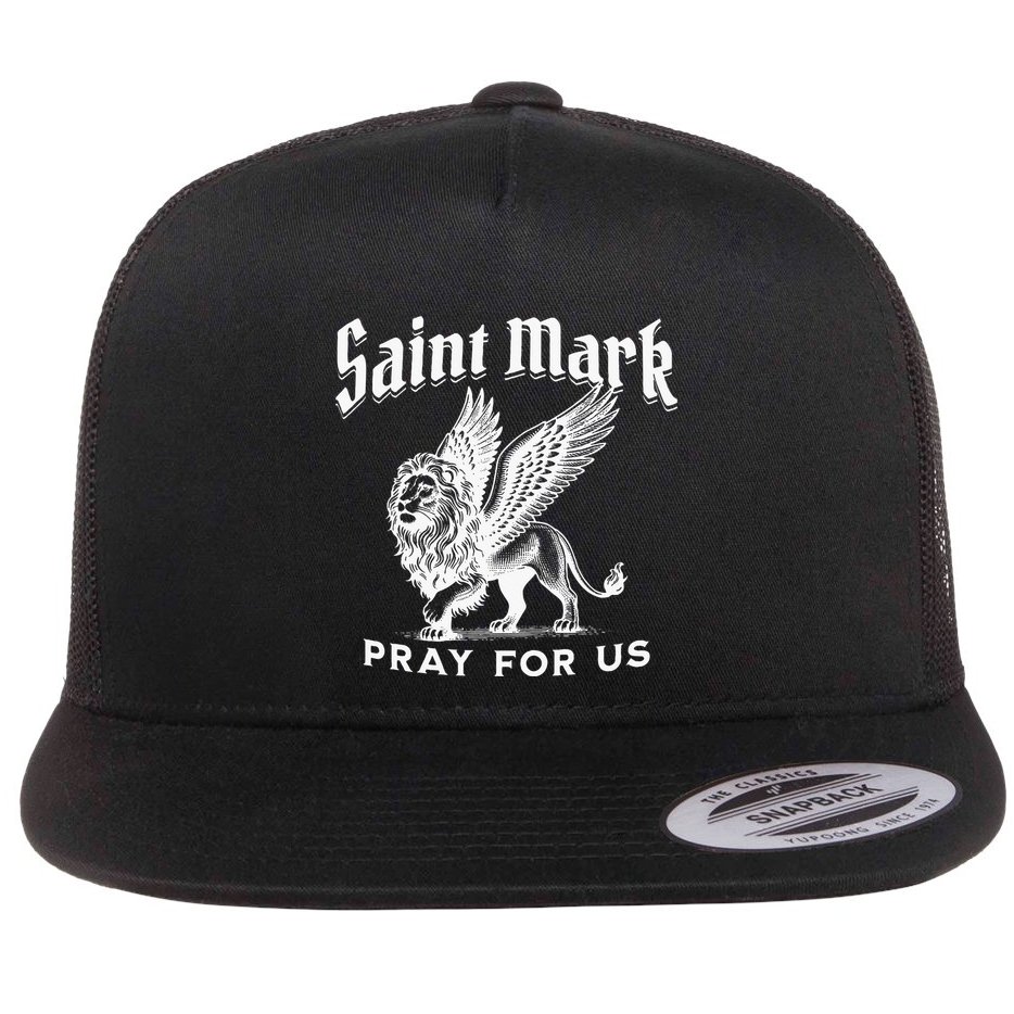 St Mark The Evangelist Apostle Lion Symbol Catholic Saint Flat Bill Trucker Hat