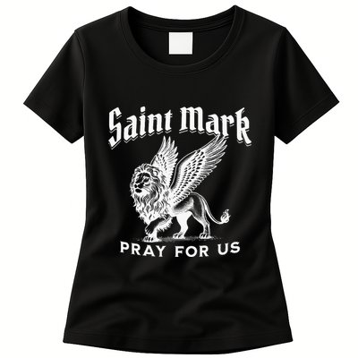 St Mark The Evangelist Apostle Lion Symbol Catholic Saint Womens T-Shirt
