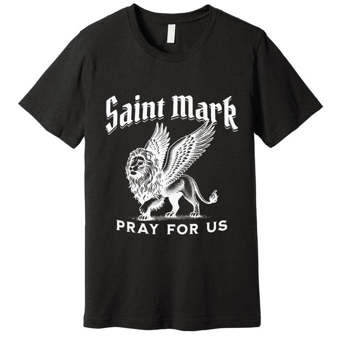 St Mark The Evangelist Apostle Lion Symbol Catholic Saint Premium T-Shirt