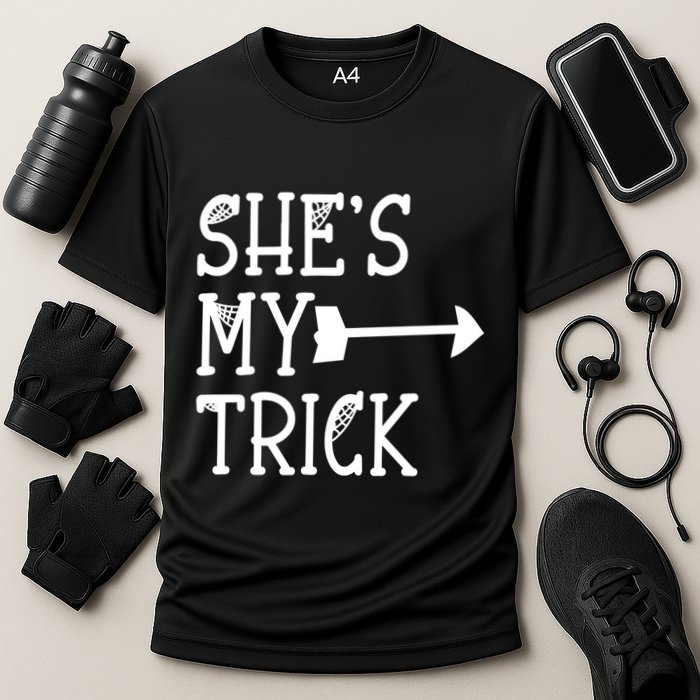 Shes My Trick Hes My Treat Pointing Arrow Couples Design Great Gift Cooling Performance Crew T-Shirt
