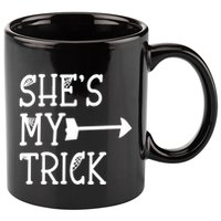 Shes My Trick Hes My Treat Pointing Arrow Couples Design Great Gift 11oz C Handle Ceramic Mug