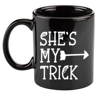 Shes My Trick Hes My Treat Pointing Arrow Couples Design Great Gift 11oz C Handle Ceramic Mug