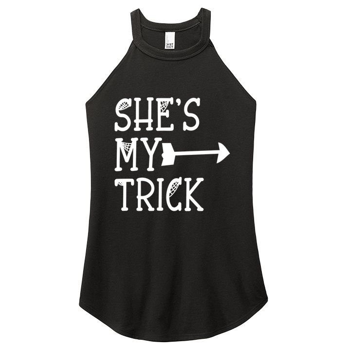 Shes My Trick Hes My Treat Pointing Arrow Couples Design Great Gift Women's Perfect Tri Rocker Tank