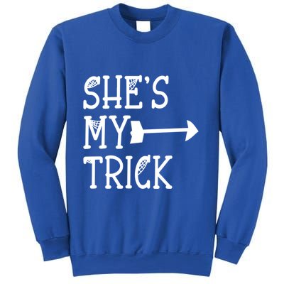 Shes My Trick Hes My Treat Pointing Arrow Couples Design Great Gift Sweatshirt