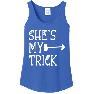 Shes My Trick Hes My Treat Pointing Arrow Couples Design Great Gift Ladies Essential Tank